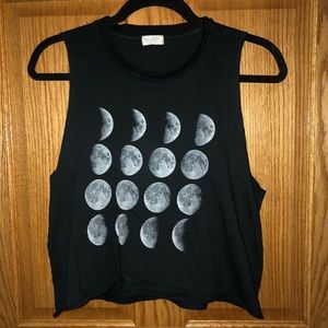 Brandy Melville Moon Phases Cut off Crop Tank Top
